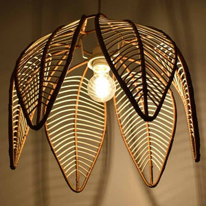 Lámpara colgante de ratán en forma de flor "BINTAN" (11)