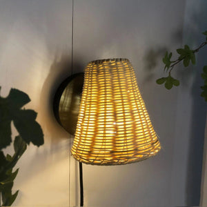 Aplique de pared de mimbre "BLIND" - Barcelona Led-Decoración