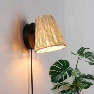 Aplique de pared de mimbre "BLIND" - Barcelona Led-Decoración