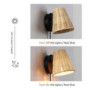 Aplique de pared de mimbre "BLIND" - Barcelona Led-Decoración