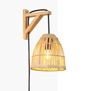 Aplique de pared en madera con pantalla de bambú "CESTA" - Barcelona Led-Decoración