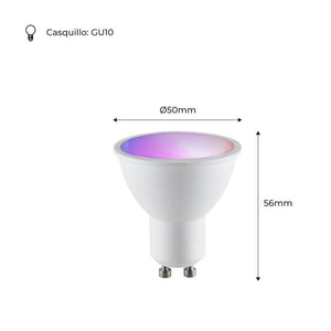 Bombilla LED GU10 RGBW inteligente - 5W - Con control remoto (6)