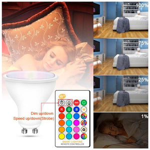 Bombilla LED GU10 RGBW inteligente - 5W - Con control remoto (12)