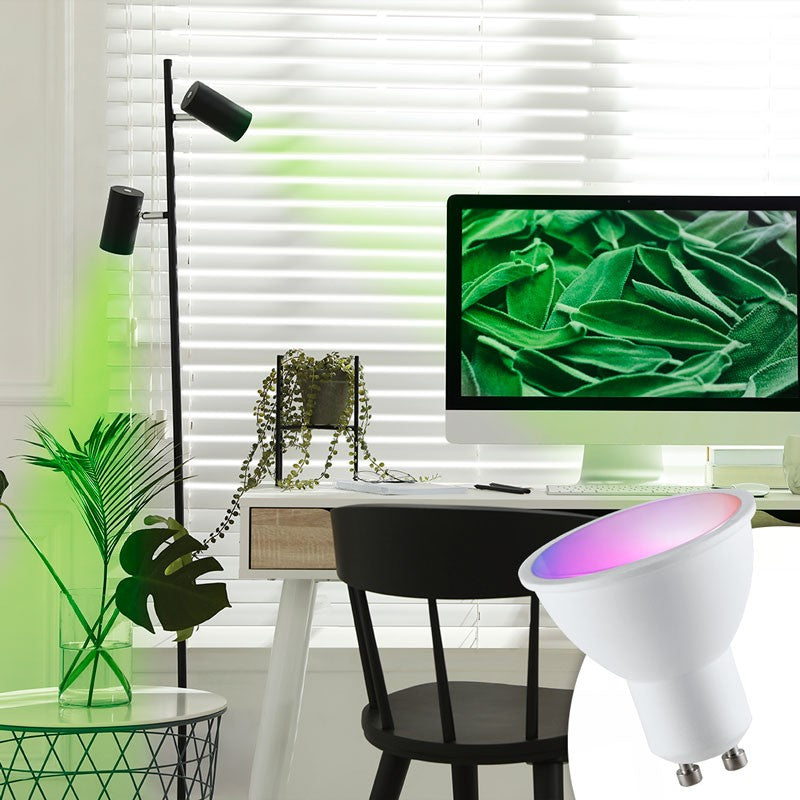 Bombilla LED GU10 RGBW inteligente - 5W - Con control remoto (1)
