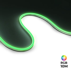 Neón LED flexible RGB 24V DC - 10X18mm - 10 metros - Kit completo - 11W/m - IP67 - Curvatura lateral (1)