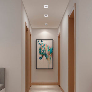 Aro downlight cuadrado tipo cardan para bombilla QR111 ó AR111 - Corte 155 x 155 mm - Barcelona Led-