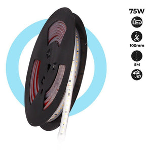 Tira LED 220V 75W (600xSMD2835) 12mm IP67 Rollo 5 metros - Barcelona Led-