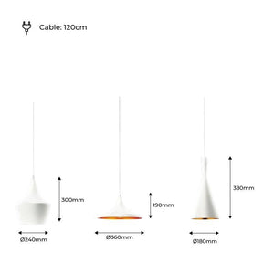 Kit de 3 lámparas Nórdicas colgantes "SOLVANG - HELGA - KOLDING" - Barcelona Led-Decoración