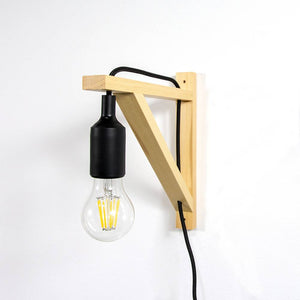 Aplique de pared nórdico "YOJO" -Escuadra de madera y colgante de silicona - Barcelona Led-Decoración