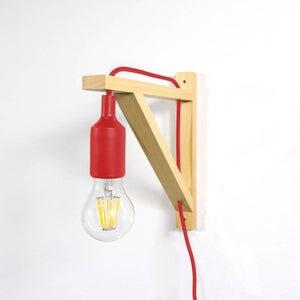 Aplique de pared nórdico "YOJO" -Escuadra de madera y colgante de silicona - Barcelona Led-Decoración