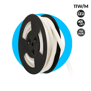Neón LED flexible 24V DC - 12x12mm - 10 metros - Kit completo - 11W/m - IP67 - Curvatura vertical