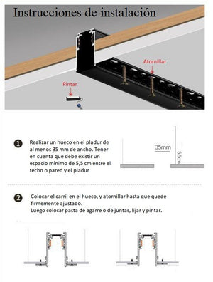 Carril magnético 20mm empotrable - 48V - 2 metros (15)