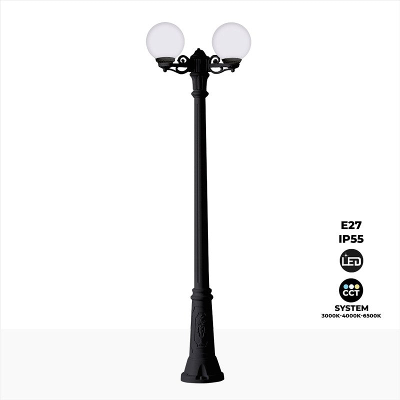 Farola doble LED exterior FUMAGALLI "GIGI BISSO GLOBE" 2xE27
