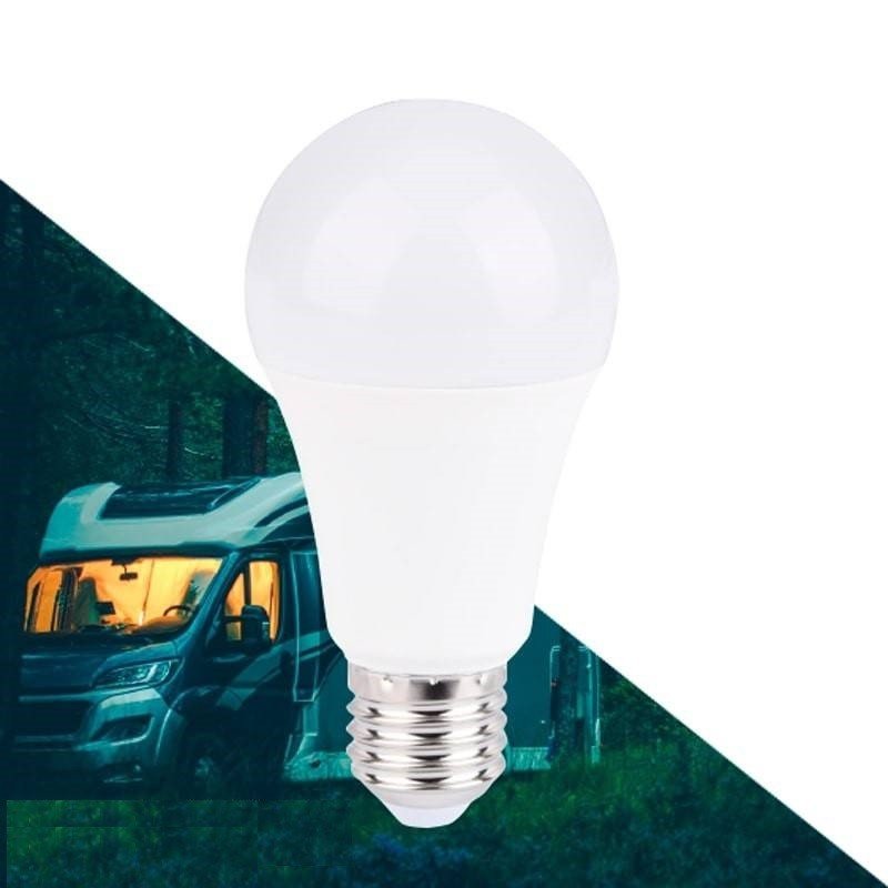 Bombilla 12-24V DC 8W E27 A60 para caravanas, camping y embarcaciones - Barcelona Led-
