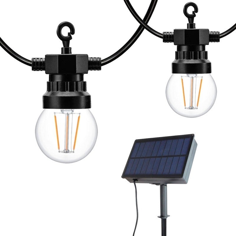 Guirnalda LED con panel solar de 8 metros con 10 bombillas integradas
