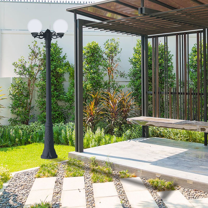 Farola doble LED exterior FUMAGALLI "GIGI BISSO GLOBE" 2xE27 (1)