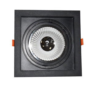 Aro downlight cuadrado tipo cardan para bombilla QR111 ó AR111 - Corte 155 x 155 mm - Barcelona Led-