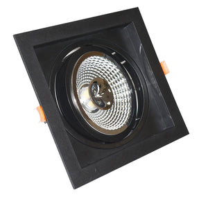 Aro downlight cuadrado tipo cardan para bombilla QR111 ó AR111 - Corte 155 x 155 mm - Barcelona Led-