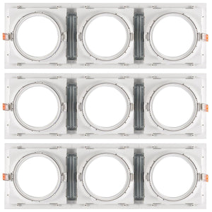 Aro downlight cuadrado tipo cardan para bombilla QR111 ó AR111 - Corte 155 x 155 mm - Barcelona Led-