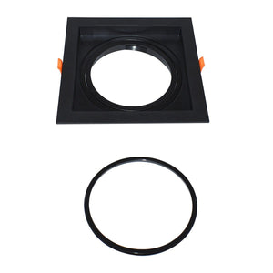 Aro downlight cuadrado tipo cardan para bombilla QR111 ó AR111 - Corte 155 x 155 mm - Barcelona Led-