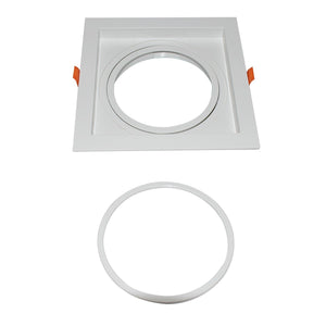 Aro downlight cuadrado tipo cardan para bombilla QR111 ó AR111 - Corte 155 x 155 mm - Barcelona Led-