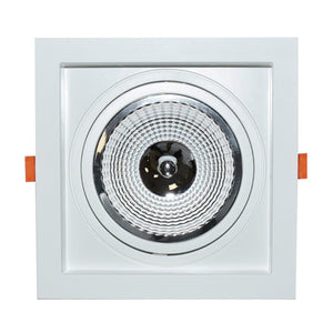 Aro downlight cuadrado tipo cardan para bombilla QR111 ó AR111 - Corte 155 x 155 mm - Barcelona Led-