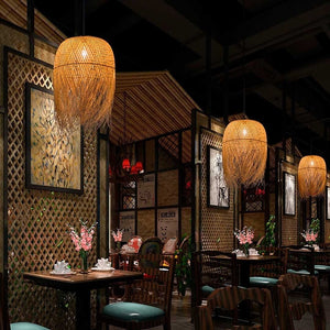 Lámpara colgante de ratán "JAVA" - Barcelona Led-Decoración