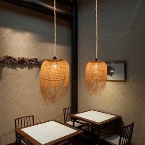 Lámpara colgante de ratán "JAVA" - Barcelona Led-Decoración