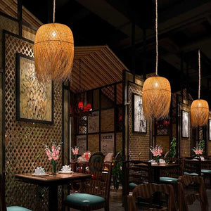 Lámpara colgante de ratán "JAVA" - Barcelona Led-Decoración