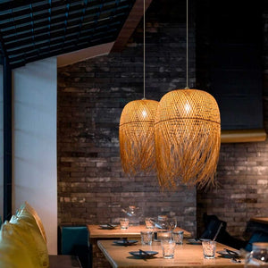 Lámpara colgante de ratán "JAVA" - Barcelona Led-Decoración