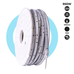 Tira LED 220V - 950W (6000xSMD2835) 12mm - IP67 - Rollo 50 metros - Corte cada 10cm - Barcelona Led-