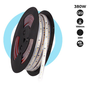 Tira LED 220V - 300W (2400xSMD2835) - 12mm - Apta exterior: IP67 - Rollo 20 metros - Barcelona Led-