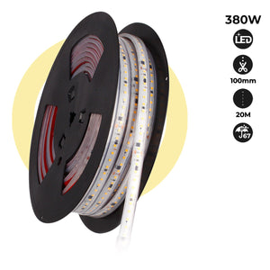 Tira LED 220V - 300W (2400xSMD2835) - 12mm - Apta exterior: IP67 - Rollo 20 metros (14)
