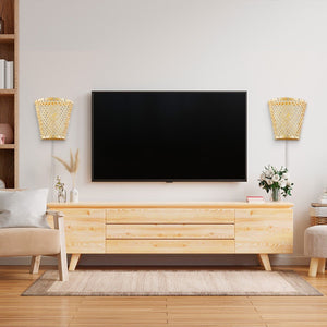 Aplique de pared de mimbre con enchufe "PANI" - Barcelona Led-Decoración