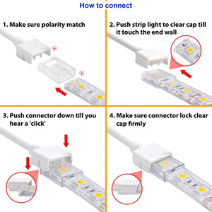 Conector tira LED estanco con cable - 2 pines - Tira 10 mm - IP68 (4)