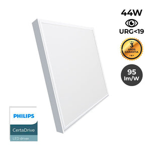 Panel LED de superficie slim 60X60 cm - Driver PHILIPS - 44W - UGR19 - con KIT de montaje