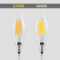 Lampadina LED a candela C35 filamento E14 5W trasparente 5
