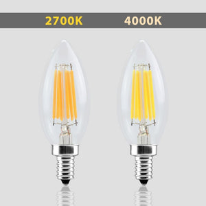 Bombilla LED filamento Vela E14 C35 - 5W - Transparente (4)