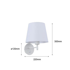Aplique de pared con pantalla e interruptor Classic "RIGA" - E27 - Barcelona Led-Decoración