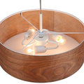 Pendant lamp with wood effect lampshade