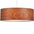 Pendant lamp with wood effect lampshade