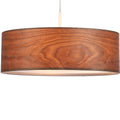 Pendant lamp with wood effect lampshade
