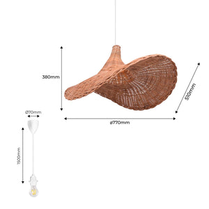 Lámpara colgante de mimbre "Tien" (22)