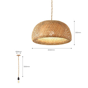 Lámpara colgante de mimbre "Hanna" - Barcelona Led-Decoración