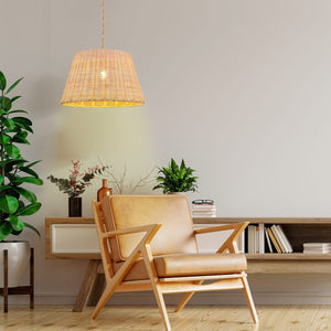 Lámpara colgante de mimbre "Hank" - Barcelona Led-Decoración