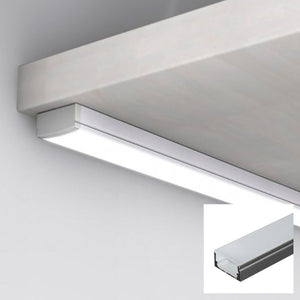 Perfil de aluminio para tira LED con difusor - 4 grapas - 2 tapas - 17x8mm - 2 metros - Barcelona Led-