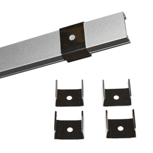 Perfil de aluminio para tira LED con difusor - 4 grapas - 2 tapas - 17x8mm - 2 metros - Barcelona Led-