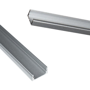 Perfil de aluminio para tira LED con difusor - 4 grapas - 2 tapas - 17x8mm - 2 metros - Barcelona Led-