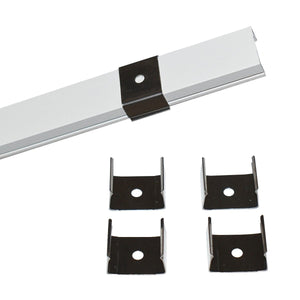 Perfil de aluminio para tira LED con difusor - 4 grapas - 2 tapas - 17x8mm - 2 metros - Barcelona Led-