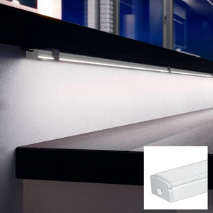 Perfil de aluminio para tira LED con difusor - 4 grapas - 2 tapas - 17x8mm - 2 metros - Barcelona Led-